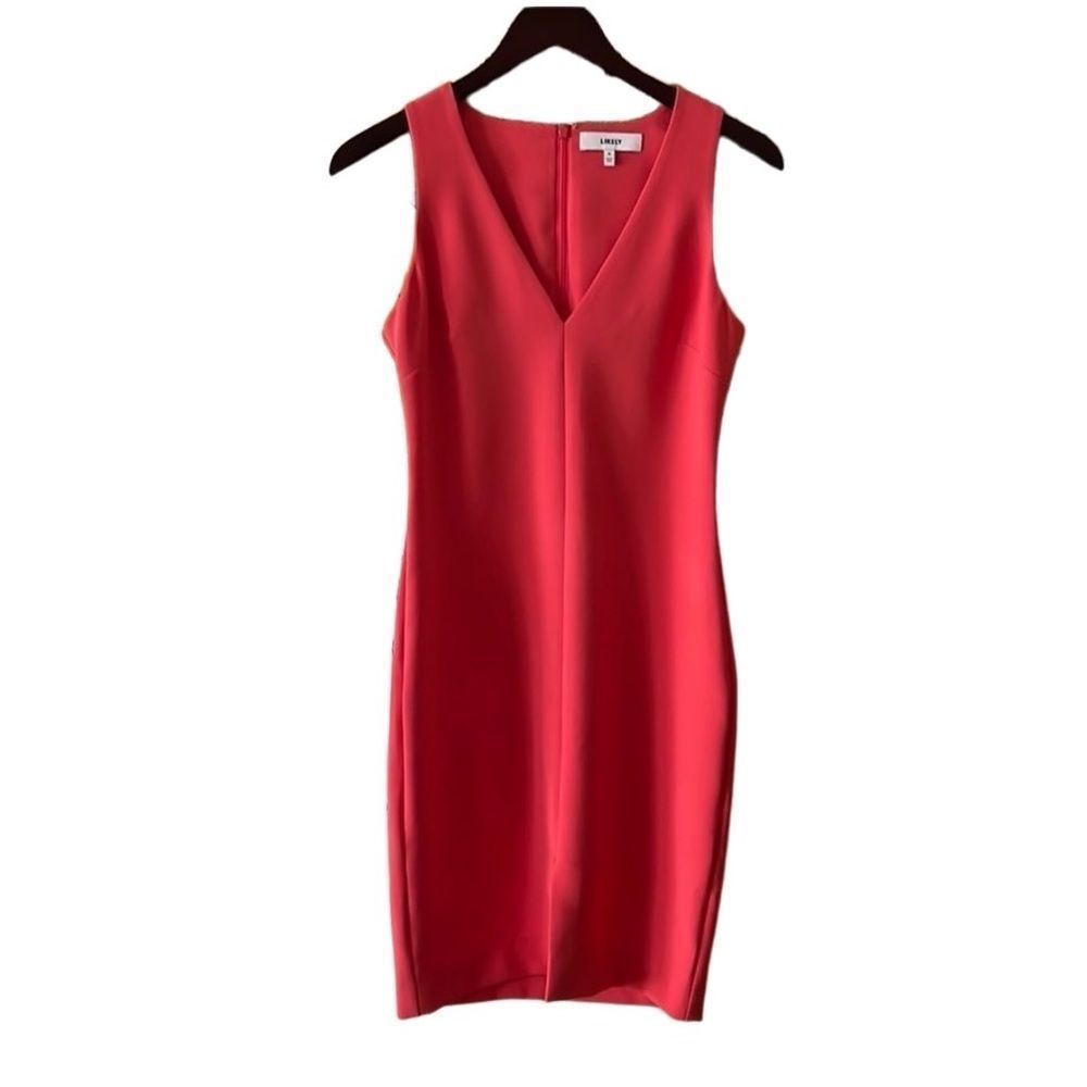 Likely coral pink bodycon dress size 6
